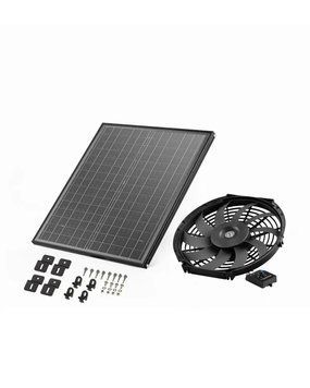 Вентилятор VEVOR Solar Fan, вентиляційний, &Phi;340x70 мм, горищний витяжний вентилятор з регульованим термостатом, зовнішньою решіткою, продуктивністю 1300 CFM, для фронтонів, дахів, гаражів, майстерень. 83955 83955 фото