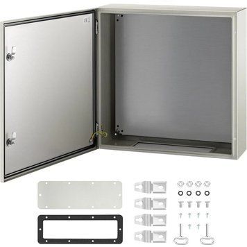 Розподільча шафа VEVOR із вуглецевої сталі, промисловий корпус 60x60x20 см, водонепроникна розподільна коробка IP66 та NEMA, ідеально підходить для заводів, будівельних майданчиків, торгових центрів тощо. 84355 84355 фото