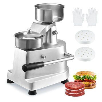 Комерційний прес для бургерів VEVOR, 100 мм/4 дюйми, міцний прес для бургерів із харчової нержавіючої сталі, кухонна машина для формування м'ясних котлет із 1000 аркушами паперу для котлет. 83725 83725 фото