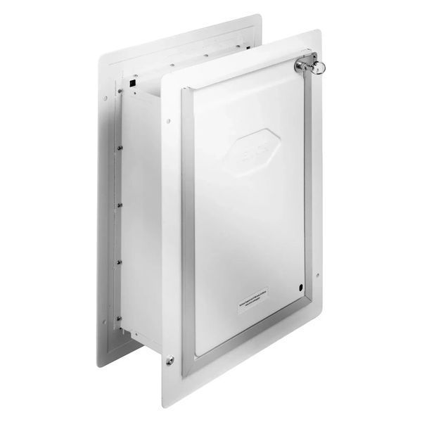 Дверцята для собак VEVOR Pet Flap з металевим каркасом та замком, 3 стулки, 236 x 335 мм, стійка до погодних умов, підходить для котів, собак та кошенят (біла, розмір S), легко встановлюється. 86179 86179 фото
