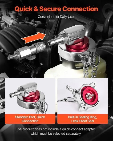 Комплект для прокачування гальм VEVOR Brake Master, 12 предметів, професійний набір адаптерів для прокачування гальм з повним комплектом та кронштейном, міцний адаптер для заправки гальмівної рідини. 82706 82706 фото