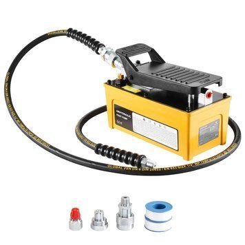 Пневматичний гідравлічний насос VEVOR 10 000 PSI, масляний бак 1,6 л, вихідний отвір для олії 3/8" NPT, вхідний отвір 1/4" NPT, ножний пневматичний насос з алюмінієвим корпусом, для верстатів для ремонту рам та гідравлічних рам. 83541 83541 фото
