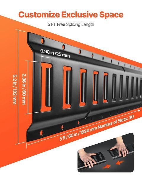 Комплект гусениць VEVOR E-Track, сталеві гусениці довжиною 1,5 метра, 4 шт., вантажопідйомність до 900 кг, посилені гусениці з болтами для гаражів, фургонів, причепів, кріплень для мотоциклів та квадроциклів. 85941 85941 фото