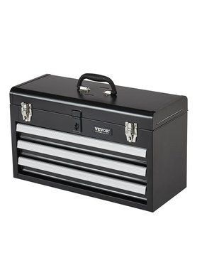 Ящик для інструментів VEVOR 520x218x304 мм, ящик з 3 висувними ящиками, кейс для інструментів із вставками з EVA, замок ящика на шарикопідшипниках з порошковим покриттям, багатофункціональний органайзер для інструментів. 82398 82398 фото