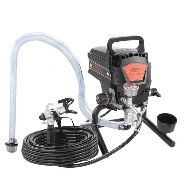 Портативний безповітряний фарборозпилювач VEVOR, 950 Вт, 3000 psi, високопродуктивний електричний фарборозпилювач, фарбопульти, система безповітряного розпилення фарби високого тиску зі шлангом 15 м. 81699 81699 фото