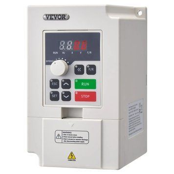 Частотно-регульований привід VEVOR VFD, 3 к.с., 2,2 кВт, 5 А, вхідна напруга 380 В змінного струму, вихідна напруга 0-380 В трифазного змінного струму, перетворювач частоти, вхід 50/60 Гц, вихід 0-2000 Гц. 84312 84312 фото